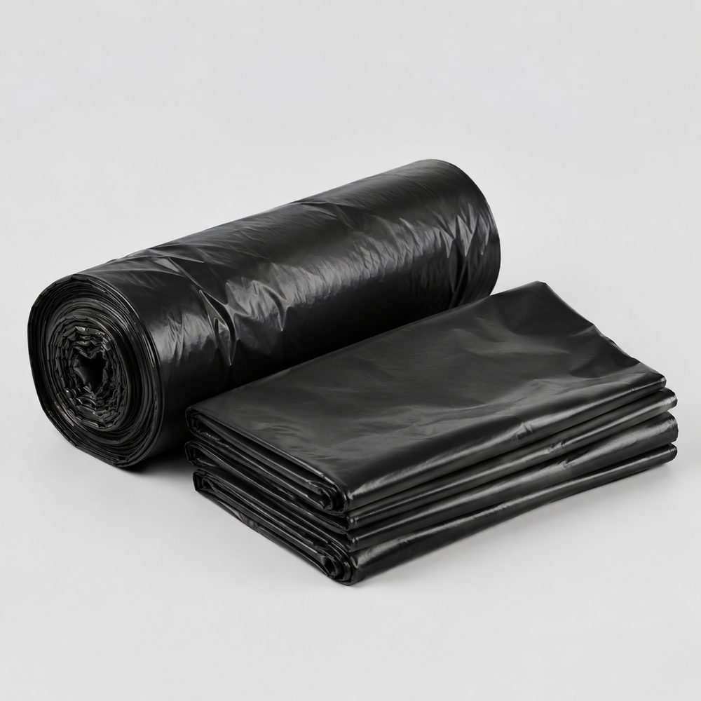 工业垃圾袋 加厚平口 45×50cm 100只 加厚防渗 承重20kg 黑色环保降解 商品实拍图